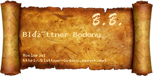 Blüttner Bodony névjegykártya